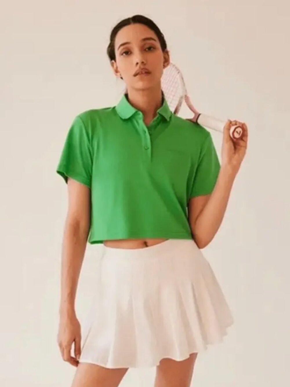 NWT Outdoor Voices Birdie Cropped Polo XXS Kelly Green